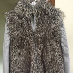Sweater & Built in Faux Fur Vest